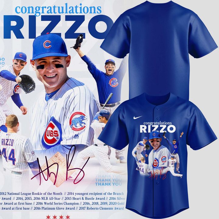 Chicago Cubs Legend Anthony Rizzo Baseball Jersey Thank You Rizz