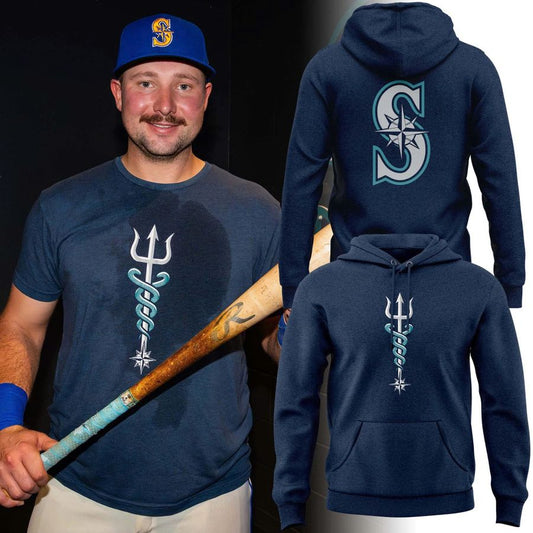 Seattle Mariners Vintage Trident Hoodie - Limited Edition