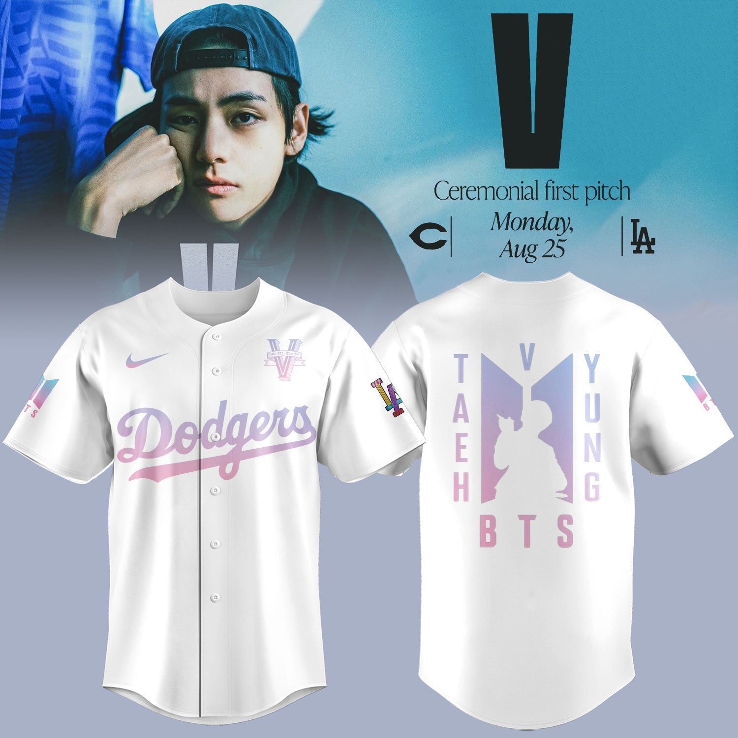 V BTS x Los Angeles Dodgers Jersey Special Version