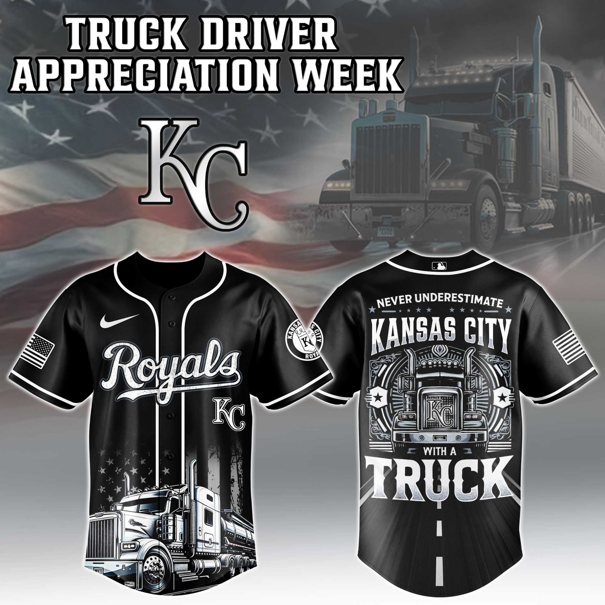 Kansas City Royals Nation Truck Driver Appreciation Week Limited Edition Jersey 2025