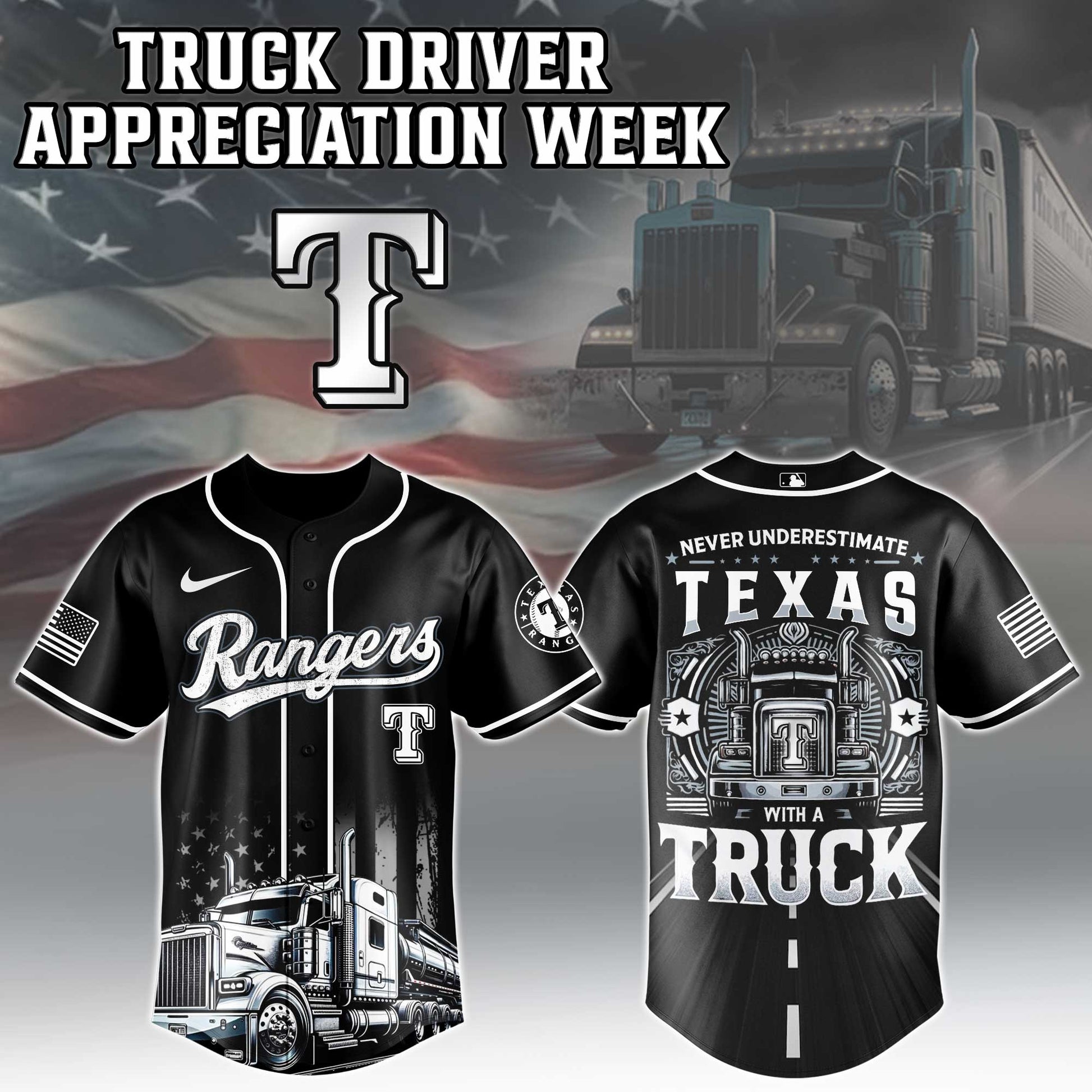 Texas Rangers Nation Truck Driver Appreciation Week Limited Edition Jersey 2025