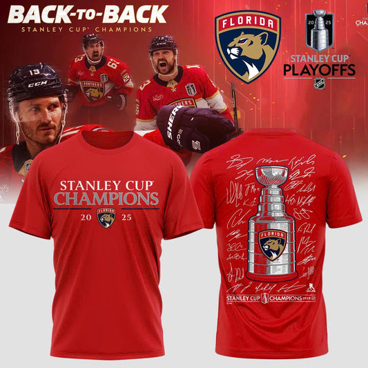 Florida Panthers Back To Back Champions Stanley Cup 2025 T-Shirt