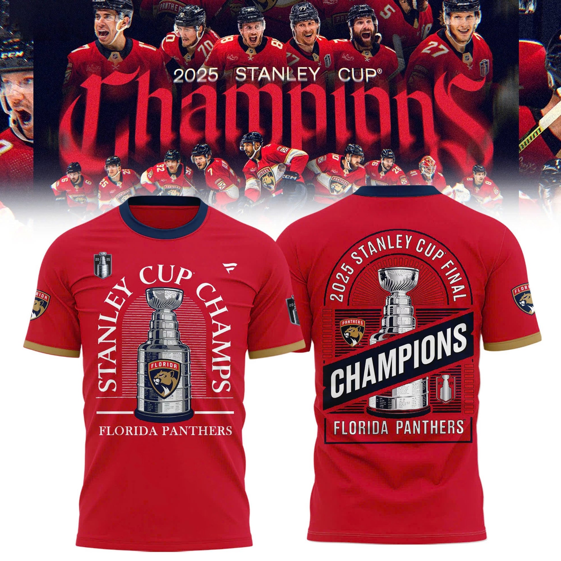 Florida Panthers Back To Back Champions Stanley Cup 2025 T-Shirt