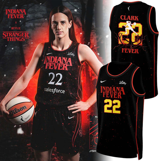 Indiana Fever Stranger Things Rebel Swingman Limited Edition Black Jersey Custom Name Number