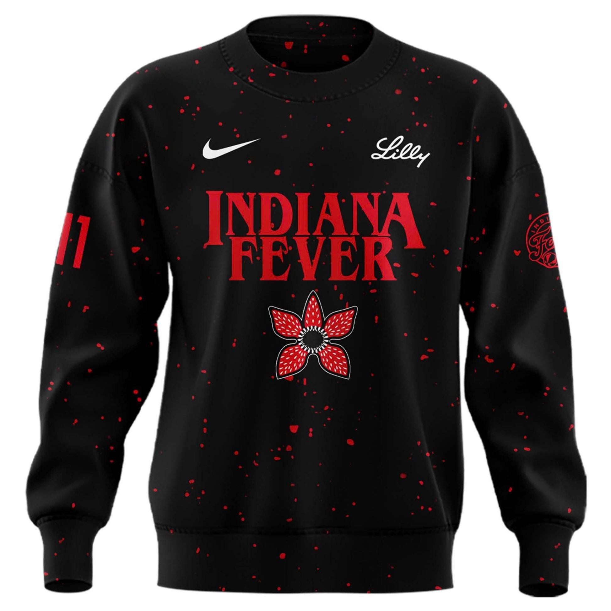 Indiana Fever Stranger Things Rebel Swingman Limited Edition Black Sweatshirt