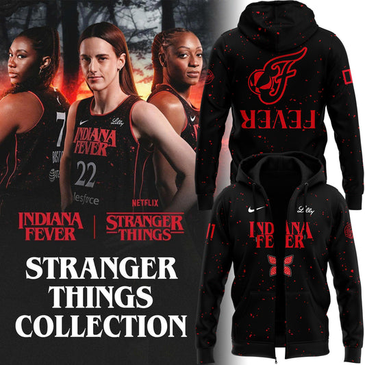 Indiana Fever Stranger Things Rebel Swingman Limited Edition Black Zip Hoodie