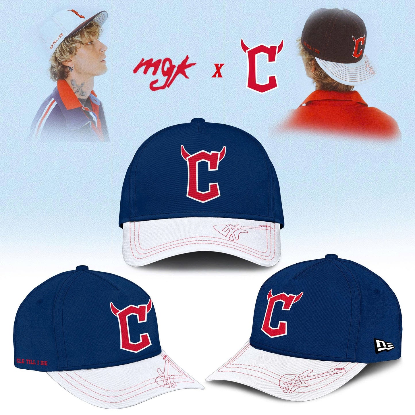 Cleveland Guardians x Mgk 2025 Limited Baseball T-Shirt Navy