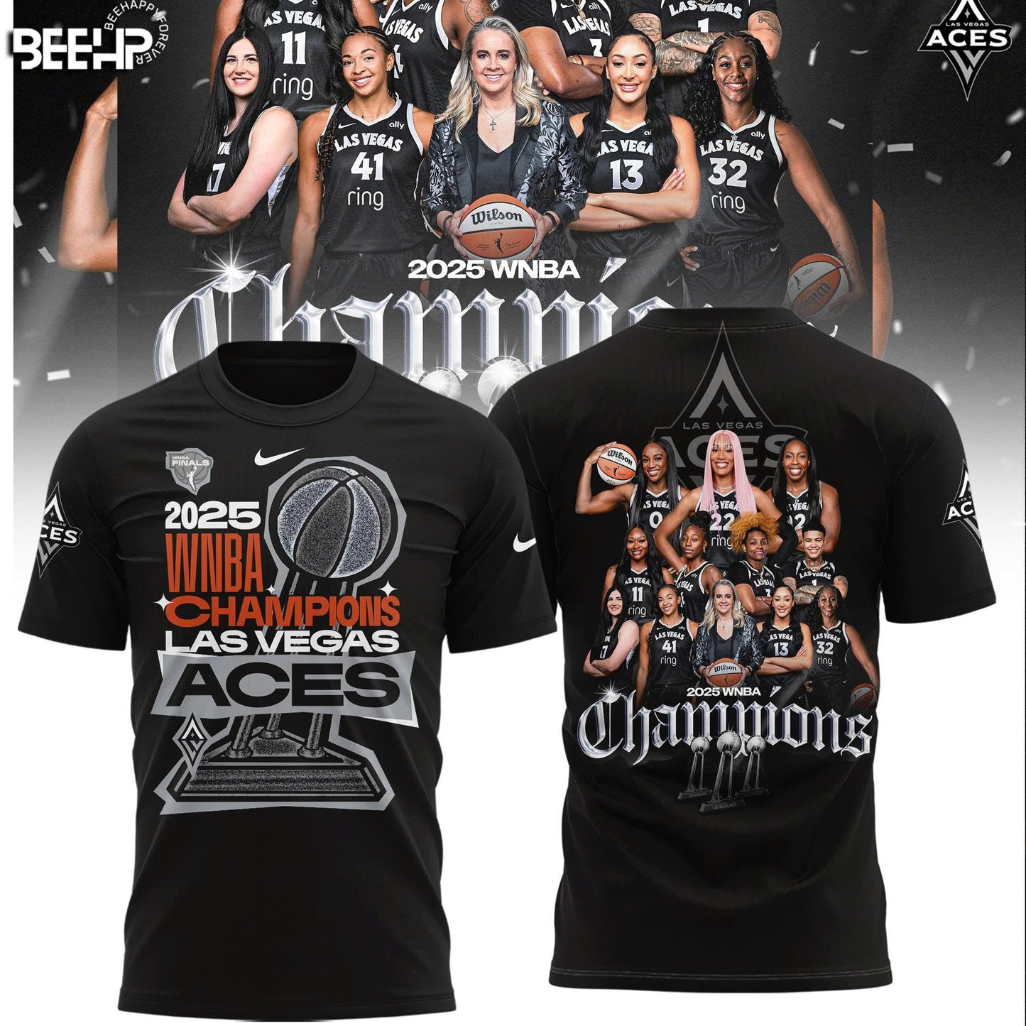 Las Vegas Aces 2025 WNBA Champions Limited Edition combo T-Shirt