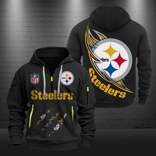 Pittsburgh Steelers Football 2024 New Hoodie - Premium Half Zip Hoodie Multicolor - Pittsburgh Steelers  Shirt Special Christmas Gift Idea For Fan