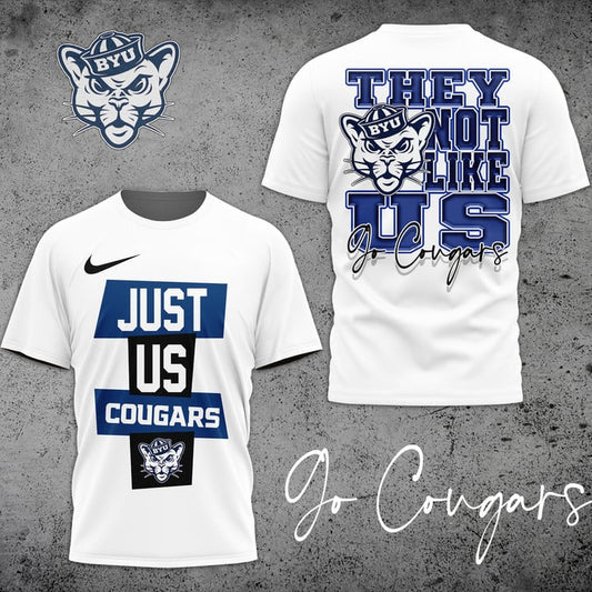 Premium BYU Cougars Merch For Fan - They Not Like Us BYU Cougars Combo Tshirt | Jogger | Cap - Unique Christmas Gift For BYU Fan - BYU Cougars Shirt