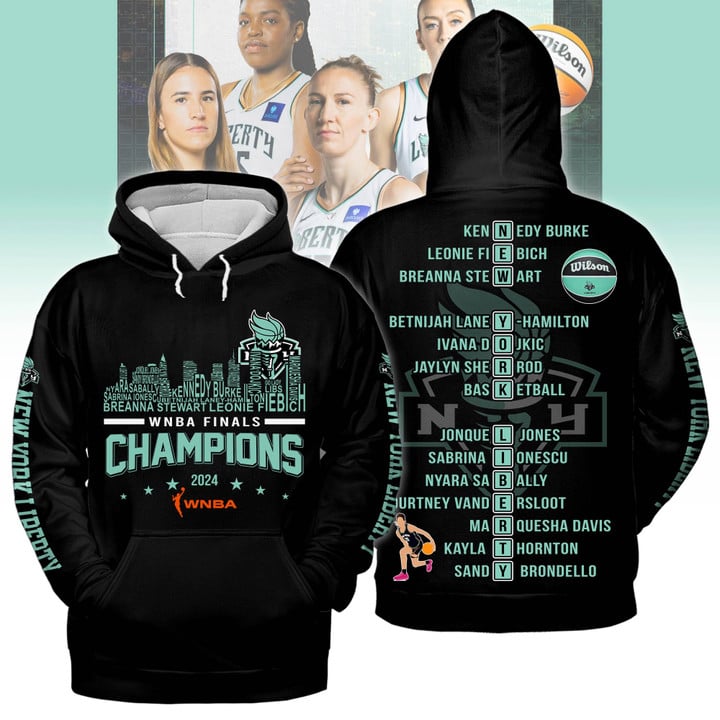 2024 WNBA Champions New York Liberty Hoodie - NY Liberty Champions Premium Shirt - High-end Gear For Fan - Unique Christmas Gift Idea