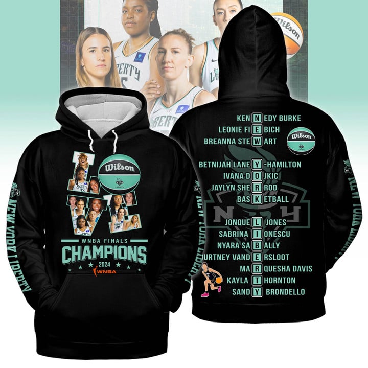 2024 WNBA Champions New York Liberty Hoodie - NY Liberty Champions LOVE Shirt - High-end Gear For Fan - Unique Christmas Gift Idea