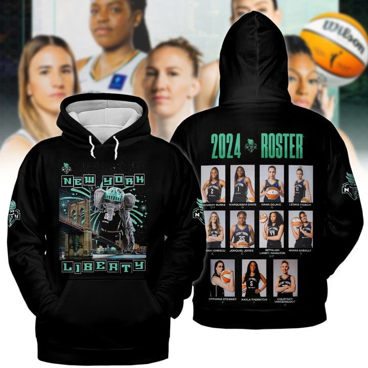 2024 WNBA Champions New York Liberty Hoodie - NY Liberty Champions Black Elephant Shirt - High-end Gear For Fan - Unique Christmas Gift Idea