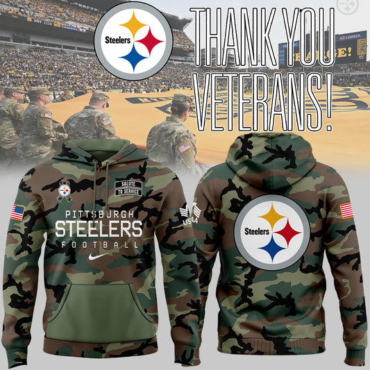 Premium Pittsburgh Steelers Football Gear - Pittsburgh Steelers 2024 Military Appreciation Hoodie PS02