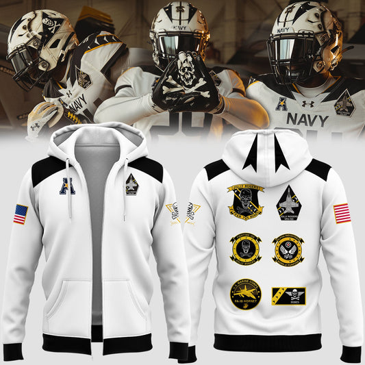 Special New Jolly Rogers Navy Midshipmen Zip Hoodie