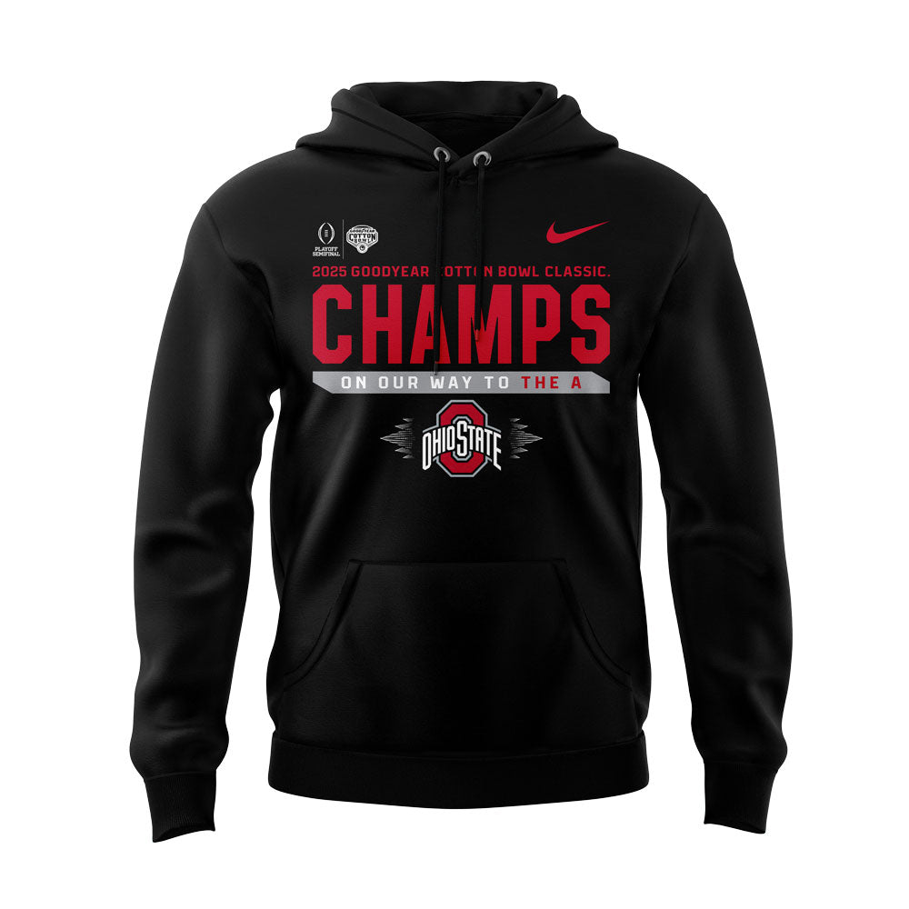 Ohio State Football ARE 2025 COTTON BOWL CHAMPIONS Black Hoodie - Gift For Buckeye Nation