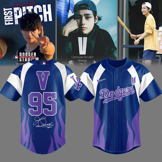 V BTS x Los Angeles Dodgers Jersey Special Version