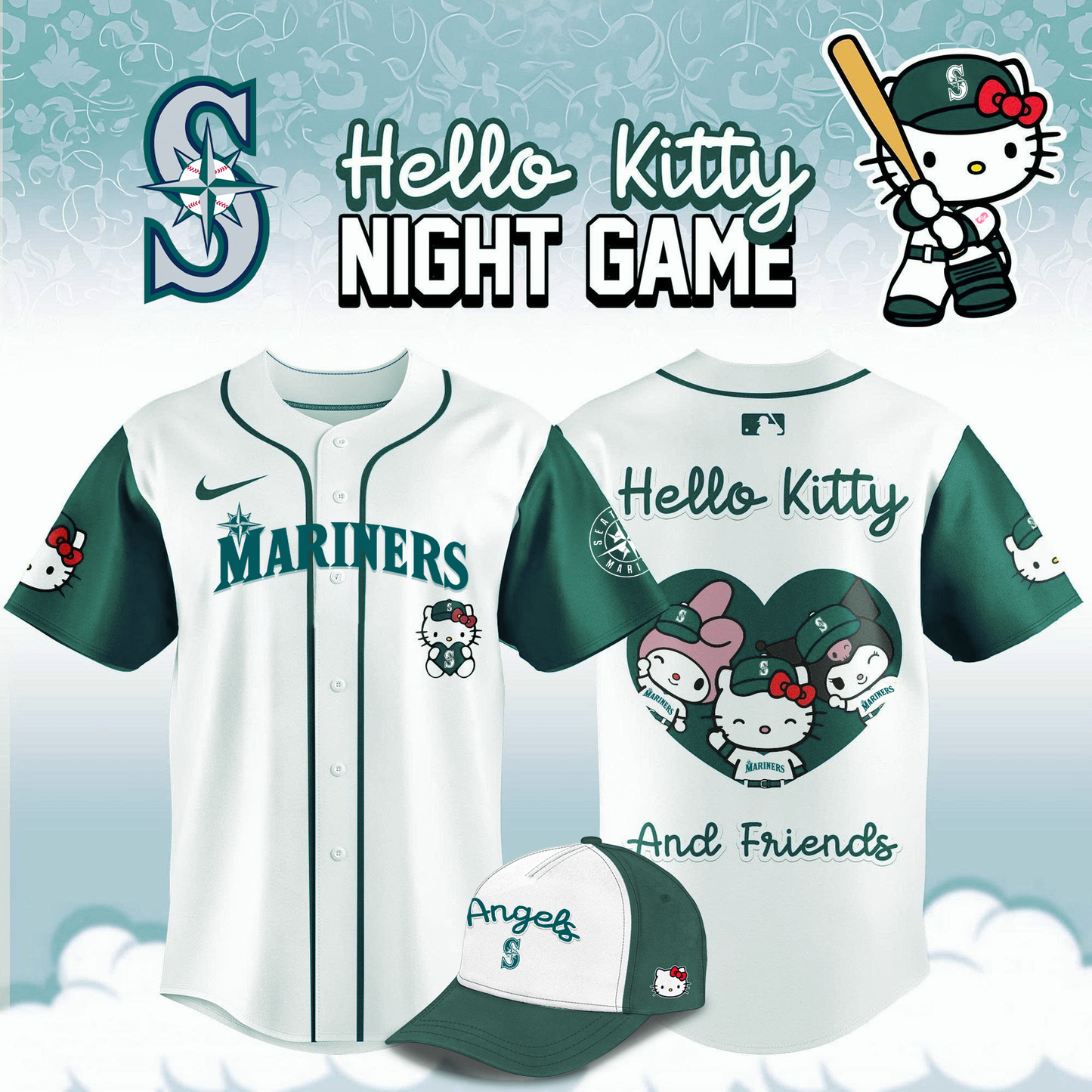 Seattle Mariners x Hello Kitty Night Game Limited Edition Jersey 2025