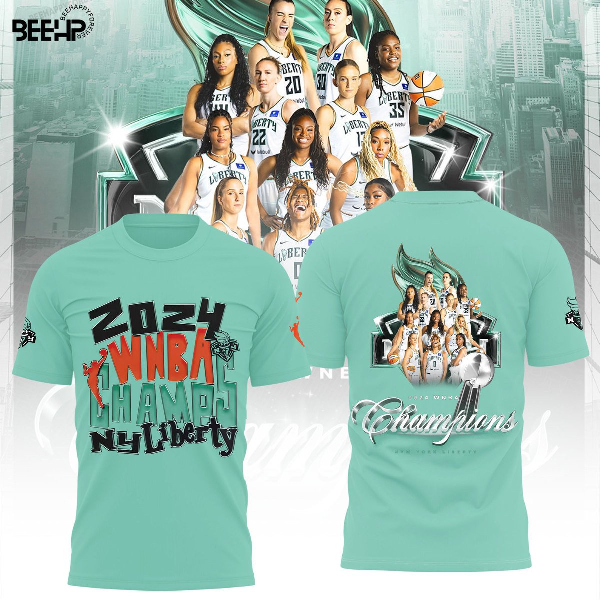 2024 WNBA Champions New York Liberty T-Shirt - NY Liberty History Champions Special Shirt Set NYL06 - Premium Christmas Gift For Real NY Liberty Fan