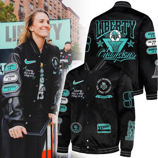 2024 WNBA Champions New York Liberty Premium Baseball Jacket - Liberty Has A Nice Ring To It - Premium Christmas Gift For Real NY Liberty Fan