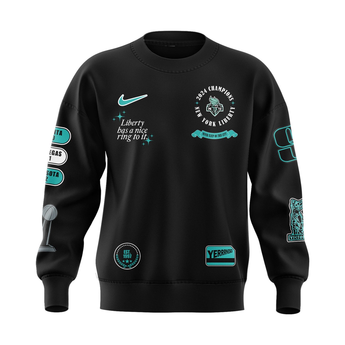 2024 WNBA Champions New York Liberty Sweatshirt Special Set - Liberty Has A Nice Ring To It - Premium Christmas Gift For Real NY Liberty Fan