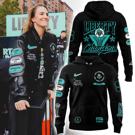 2024 WNBA Champions New York Liberty Hoodie - Liberty Has A Nice Ring To It - NY Liberty History Champions Hoodie Set