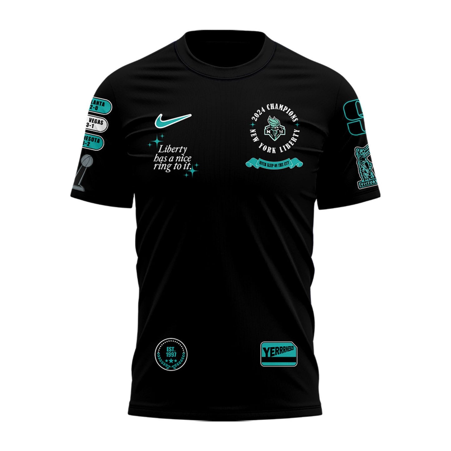 2024 WNBA Champions New York Liberty T-Shirt Set - Liberty Has A Nice Ring To It - Premium Christmas Gift For Real NY Liberty Fan