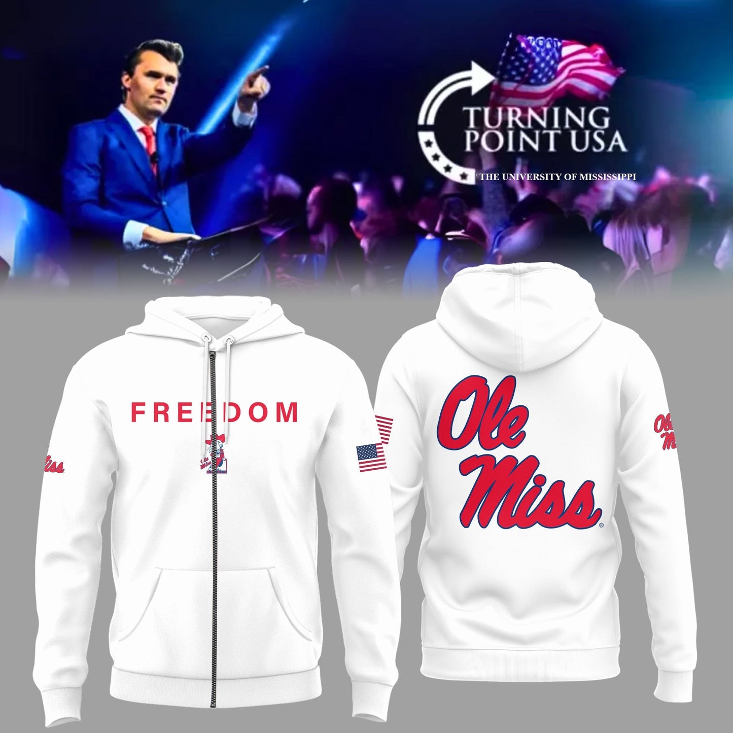 Charlie Kirk Memorial - University of Mississippi Turning Point USA - Mississippi Turning Point Freedom Shirt