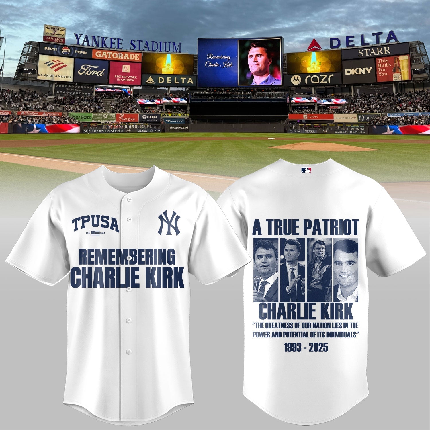 Remembering Charlie Kirk – New York Yankees Baseball Jersey