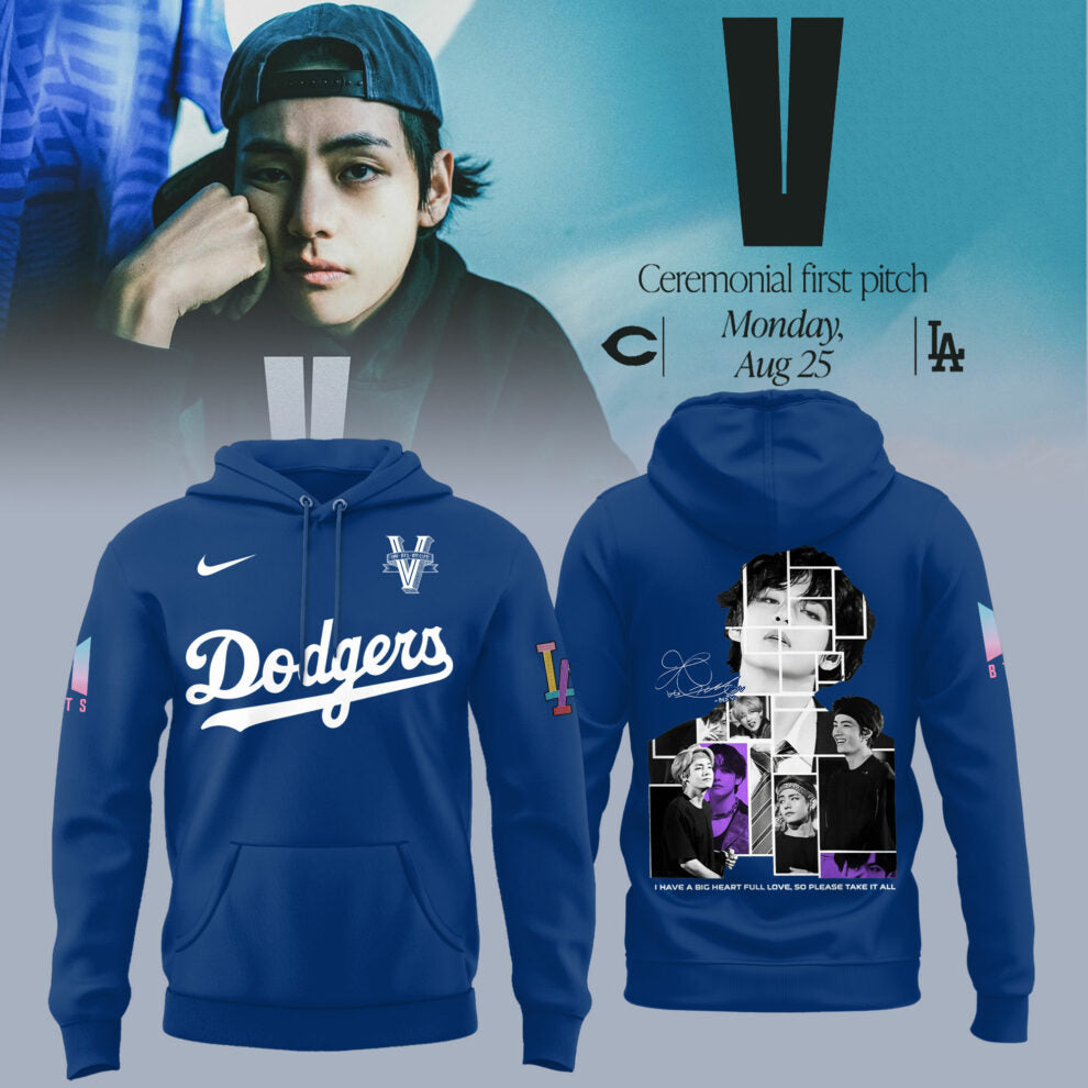 V BTS x Los Angeles Dodgers Hoodie Special Version