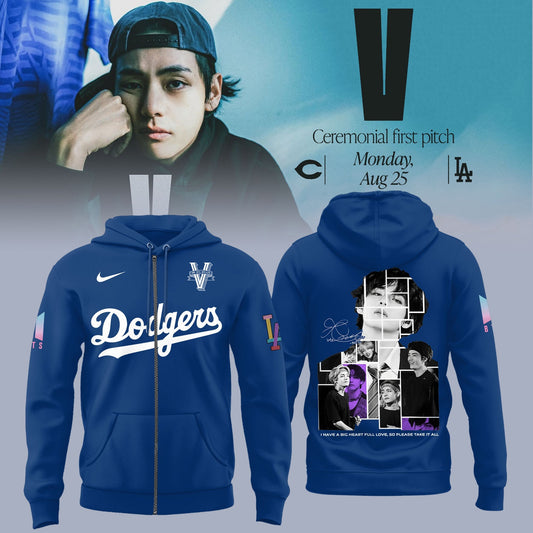 V BTS x Los Angeles Dodgers ZIP Hoodie Special Version