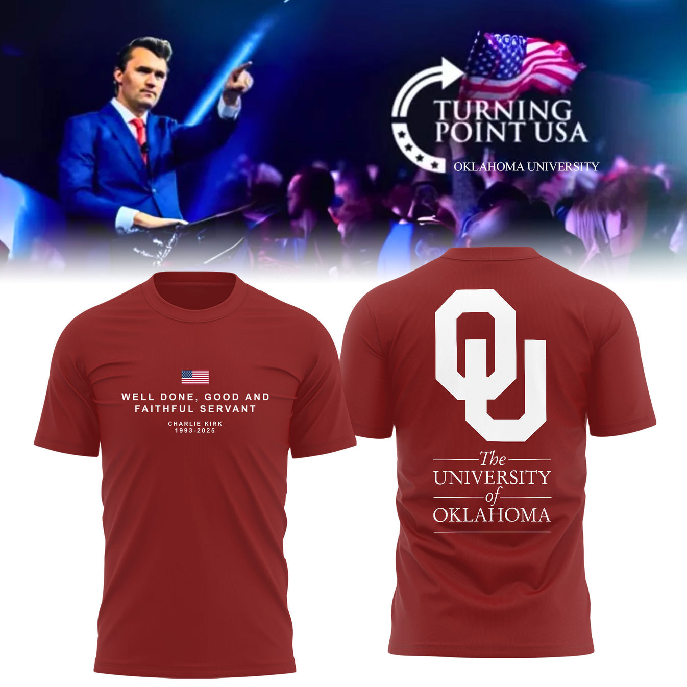 The University Of Oklahoma x Turning Point USA 2025 TShirt