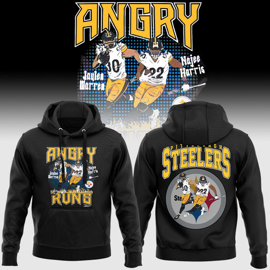 Premium Pittsburgh Steelers Football Gear - Pittsburgh Steelers ANGRY RUNS Combo Special Edition Hoodie PS04