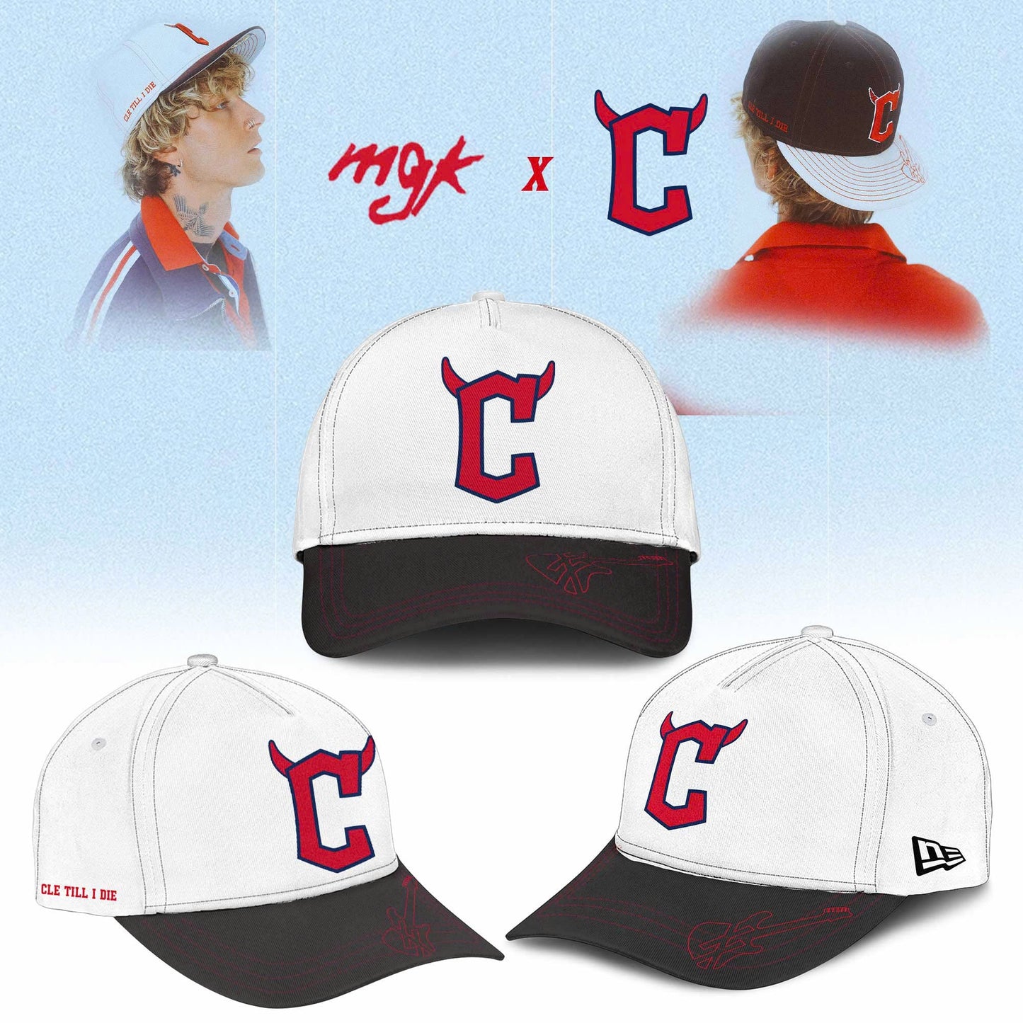 Cleveland Guardians x Mgk 2025 Limited Edition Baseball Jersey White