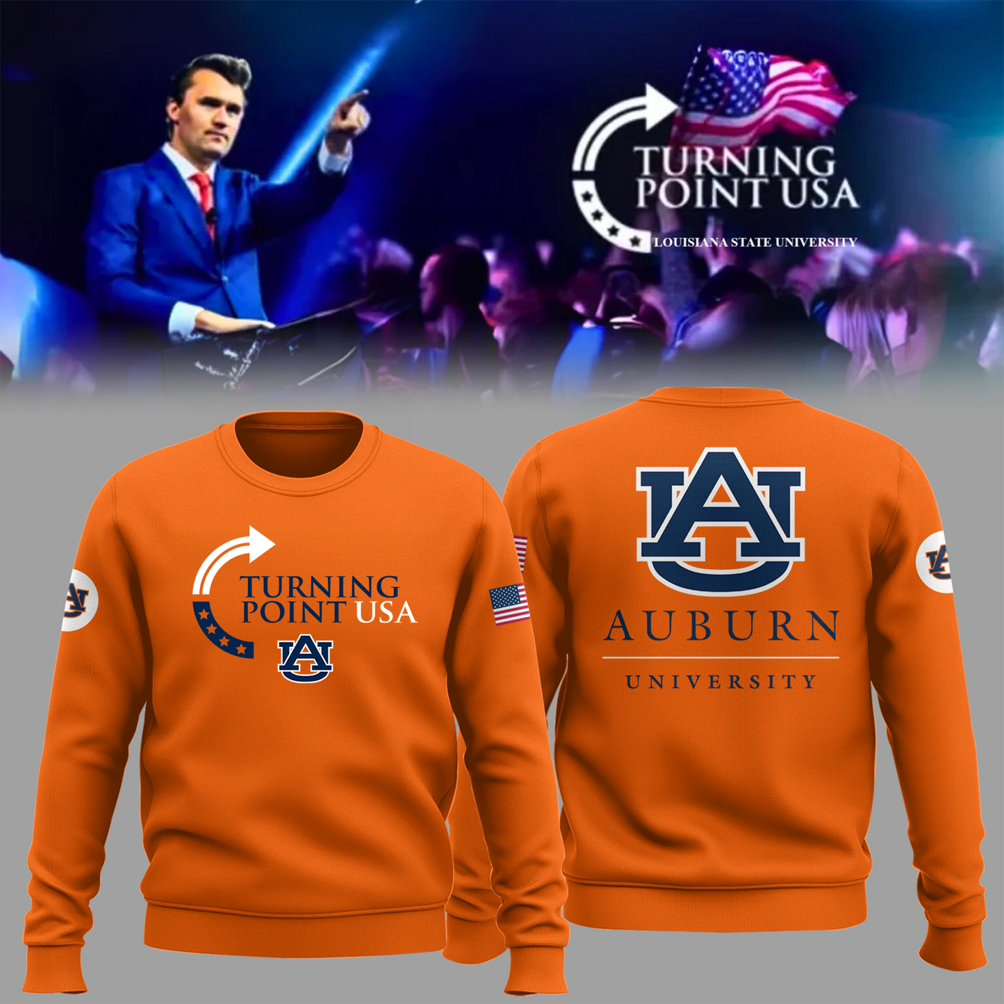 Charlie Kirk Memorial - Auburn University Turning Point USA Sweatshirt - Auburn Turning Point Freedom Shirt