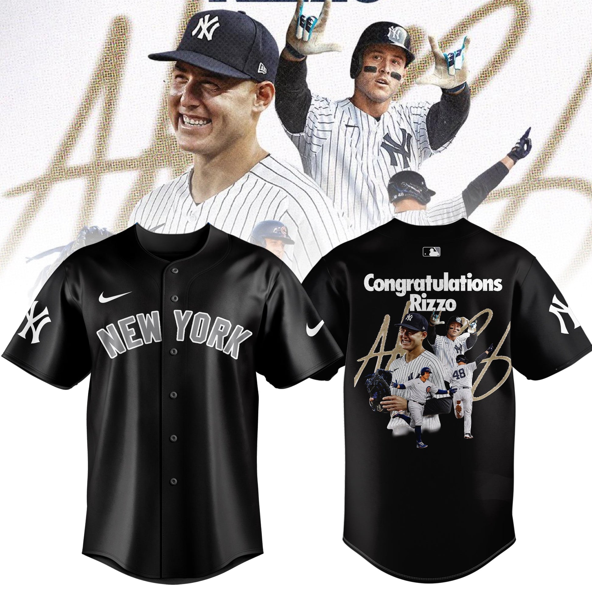 New York Yankees Legend Anthony Rizzo Baseball Jersey