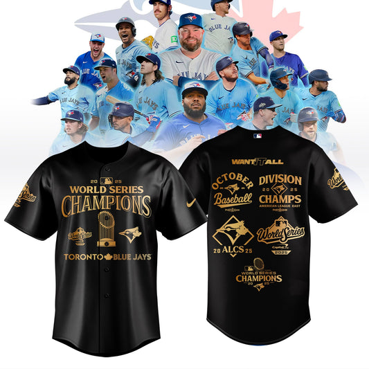 Limited Edition Toronto Blue Jays World Series Champions 2025 Baseball Black Jersey