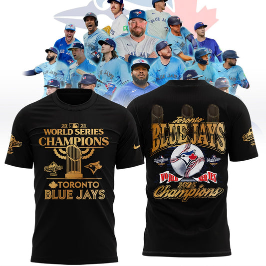 Limited Edition Toronto Blue Jays World Series Champions 2025 Combo T-Shirt Black