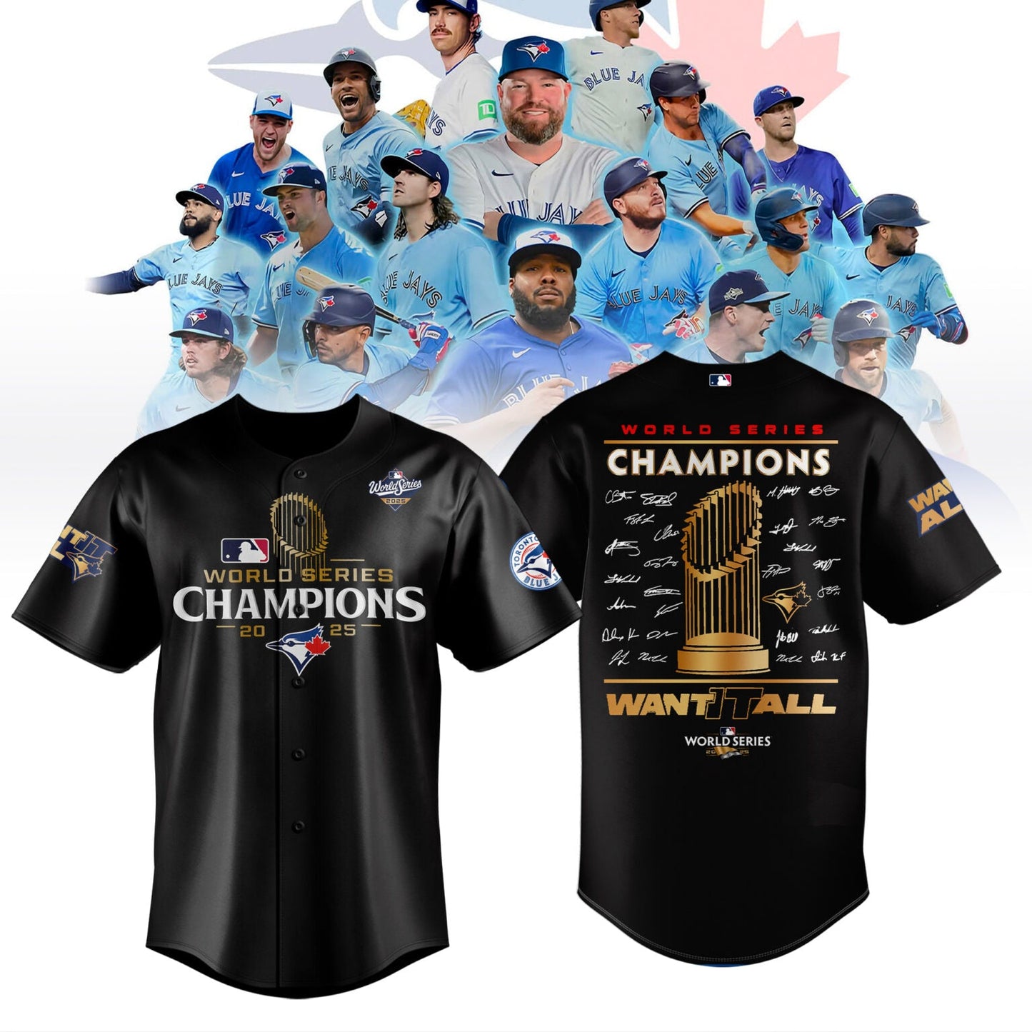 Limited Edition Toronto Blue Jays World Series Champions 2025 Baseball Golden Black Jersey