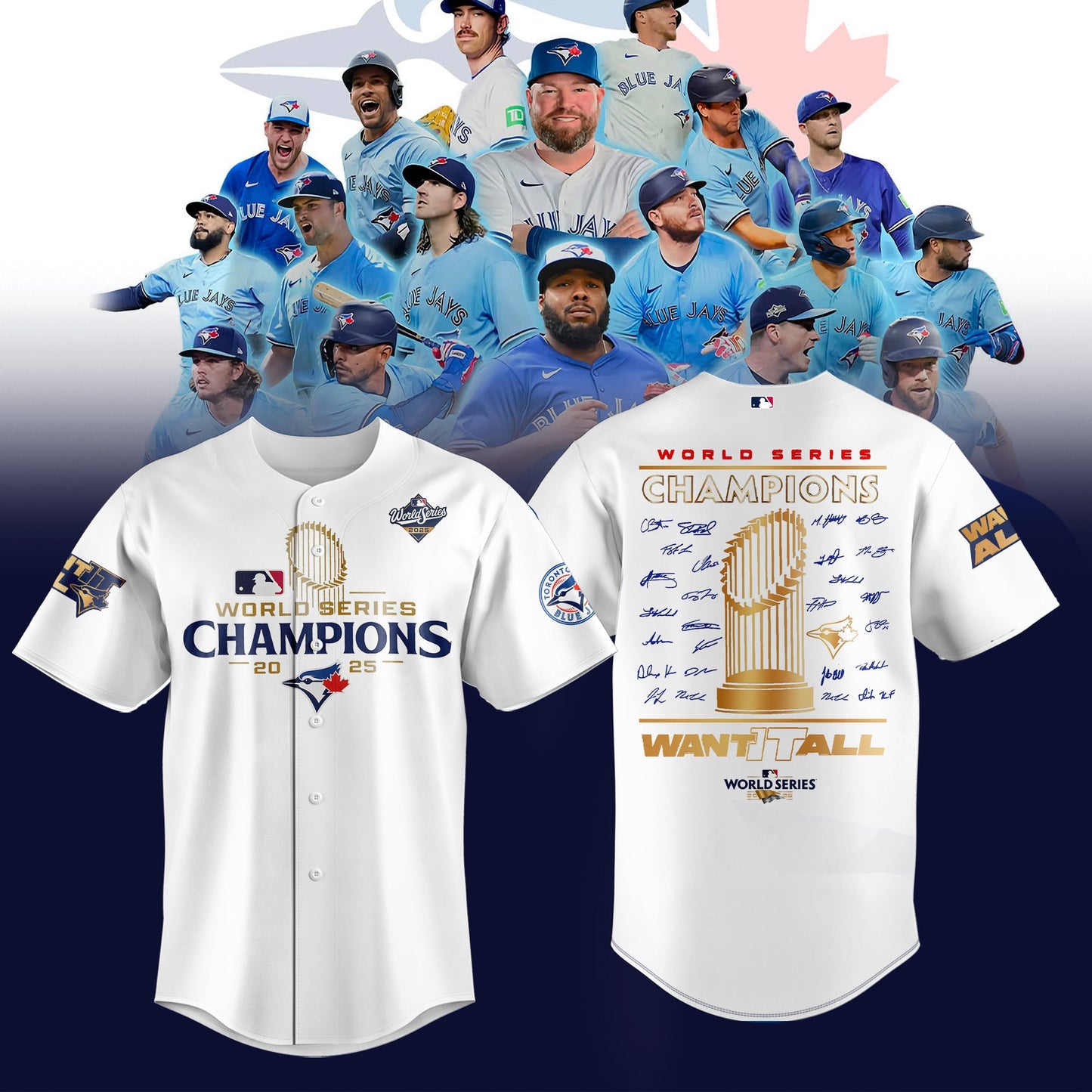 Limited Edition Toronto Blue Jays World Series Champions 2025 Baseball White Jersey