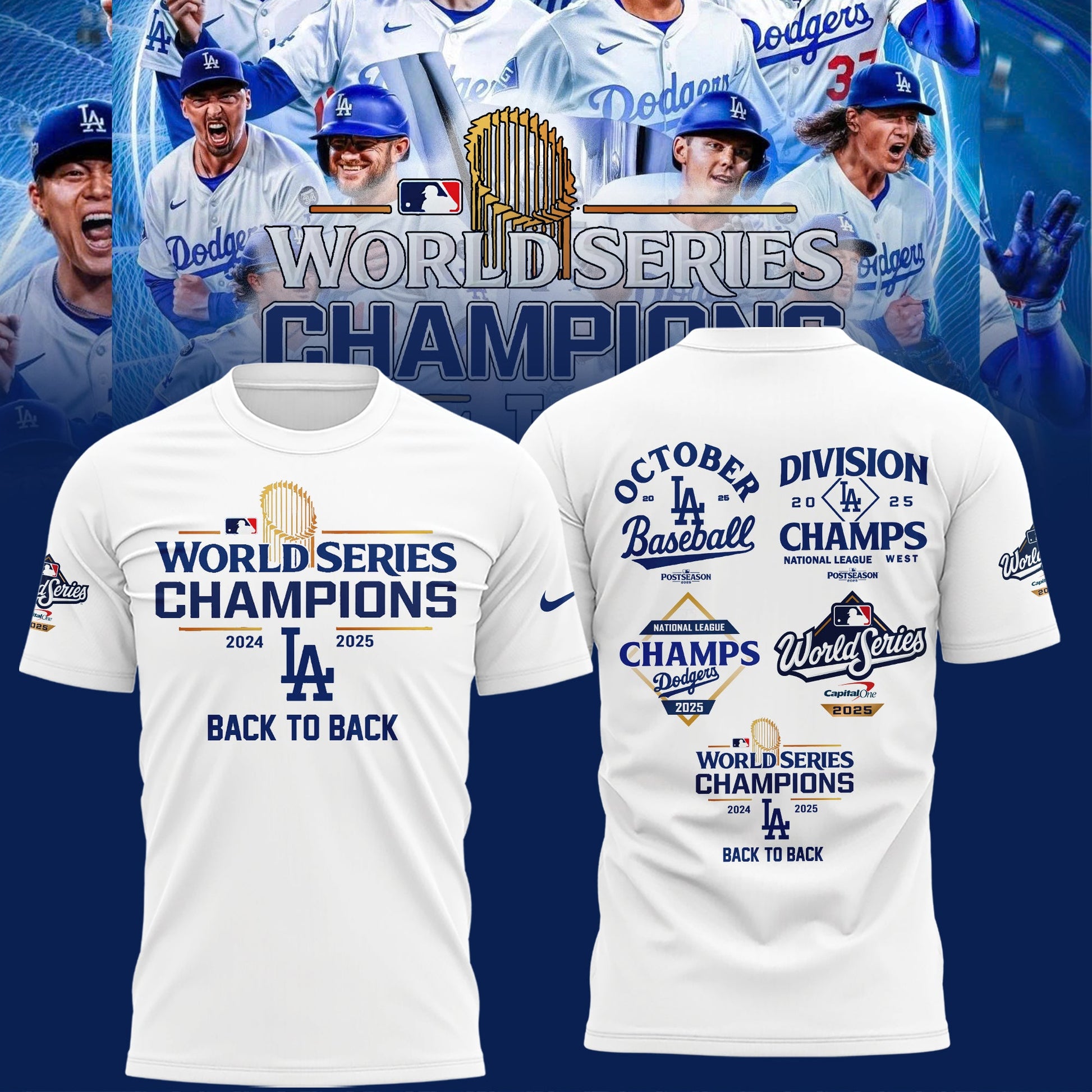 LA Dodgers – 2025 World Series Champions Limited Edition T-Shirt White