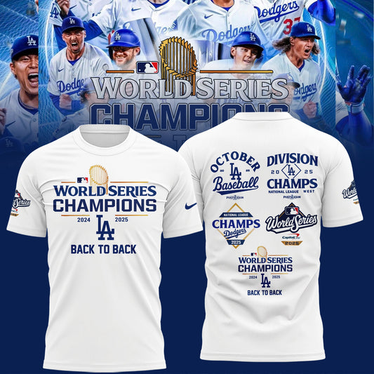 LA Dodgers – 2025 World Series Champions Limited Edition T-Shirt White