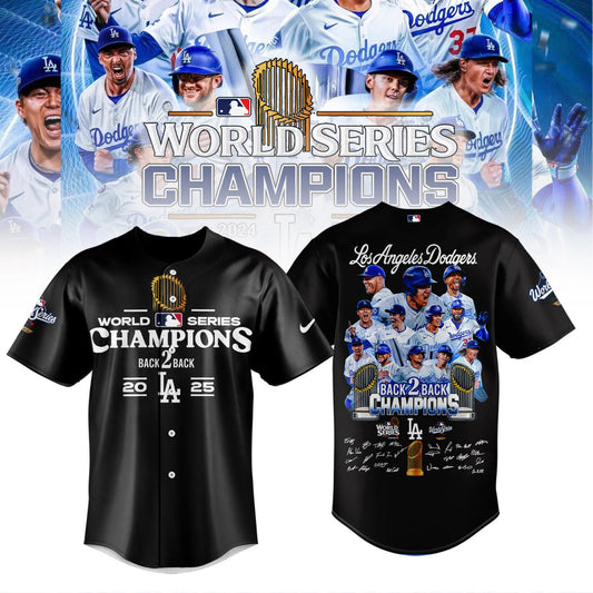 We Rule October LA Dodgers 2025 World Series Champions Baseball Jersey - Black - Unisex