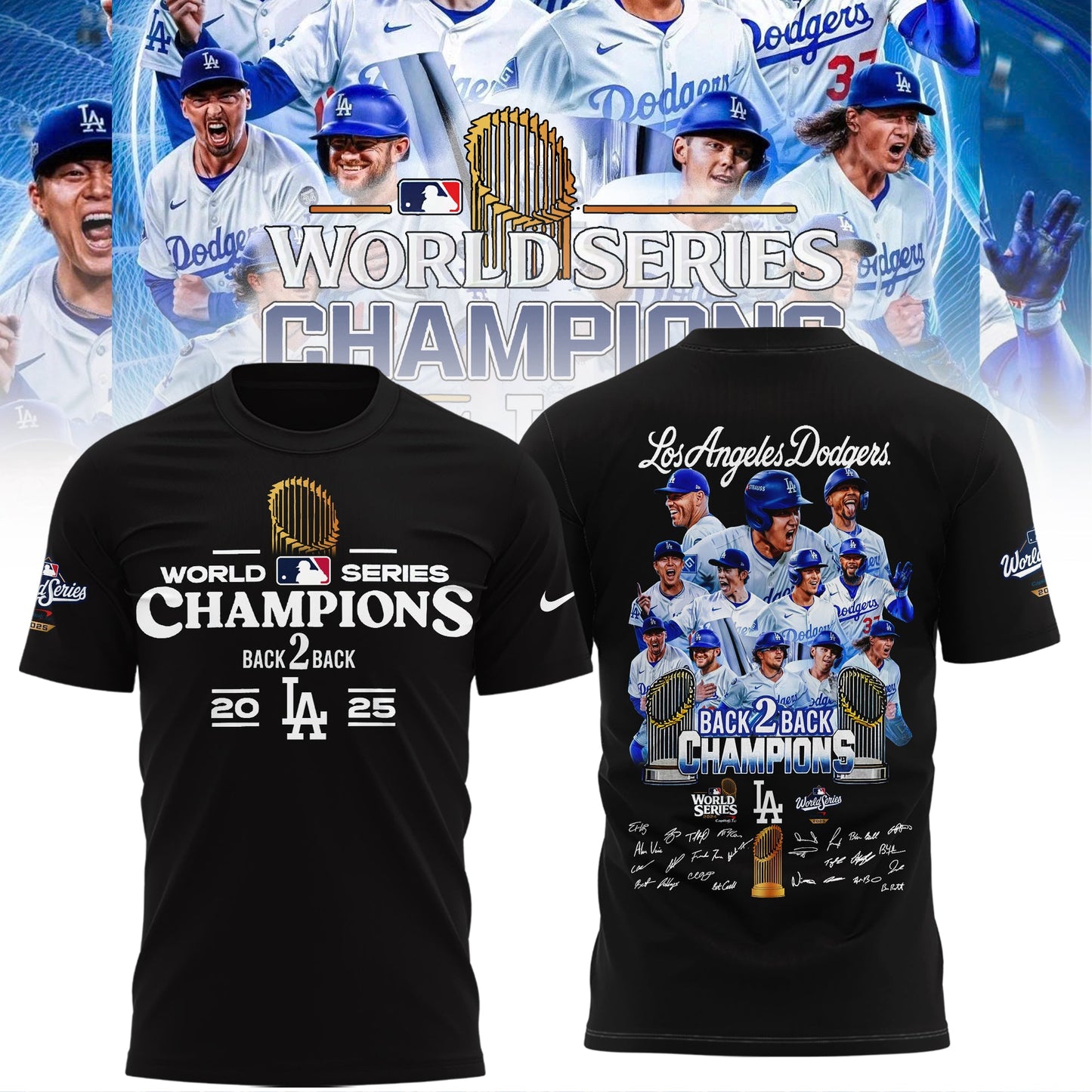 LA Dodgers – 2025 World Series Champions Limited Edition T-Shirt Black