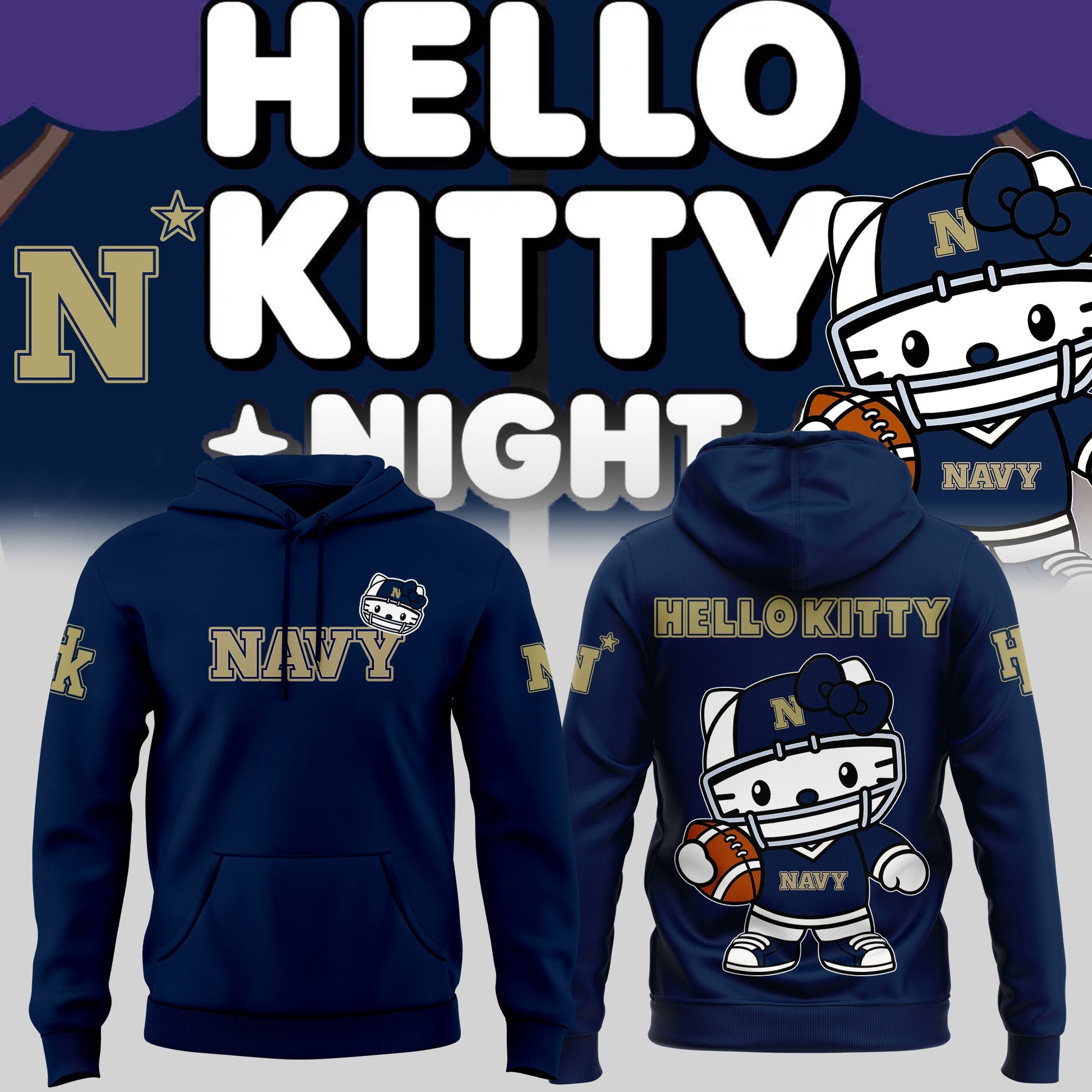 Special New Hello Kitty x Navy Midshipmen Hoodie