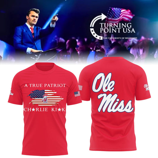 Charlie Kirk Memorial - University of Mississippi Turning Point USA - Mississippi Turning Point Freedom Shirt
