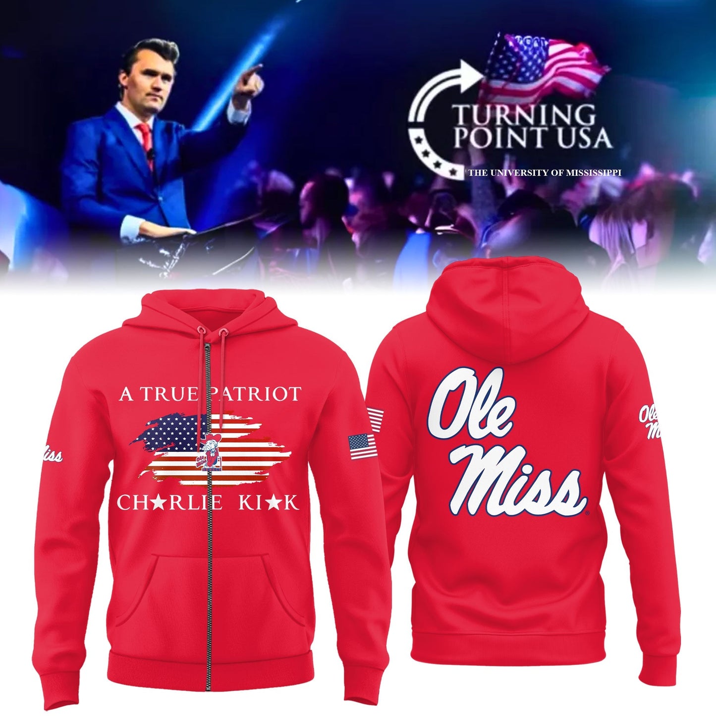Charlie Kirk Memorial - University of Mississippi Turning Point USA - Mississippi Turning Point Freedom Shirt