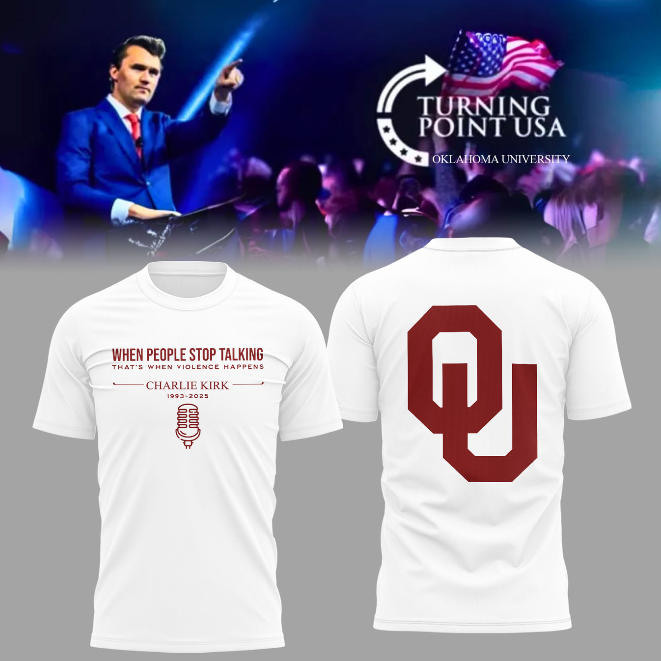 The University Of Oklahoma x Turning Point USA 2025 TShirt
