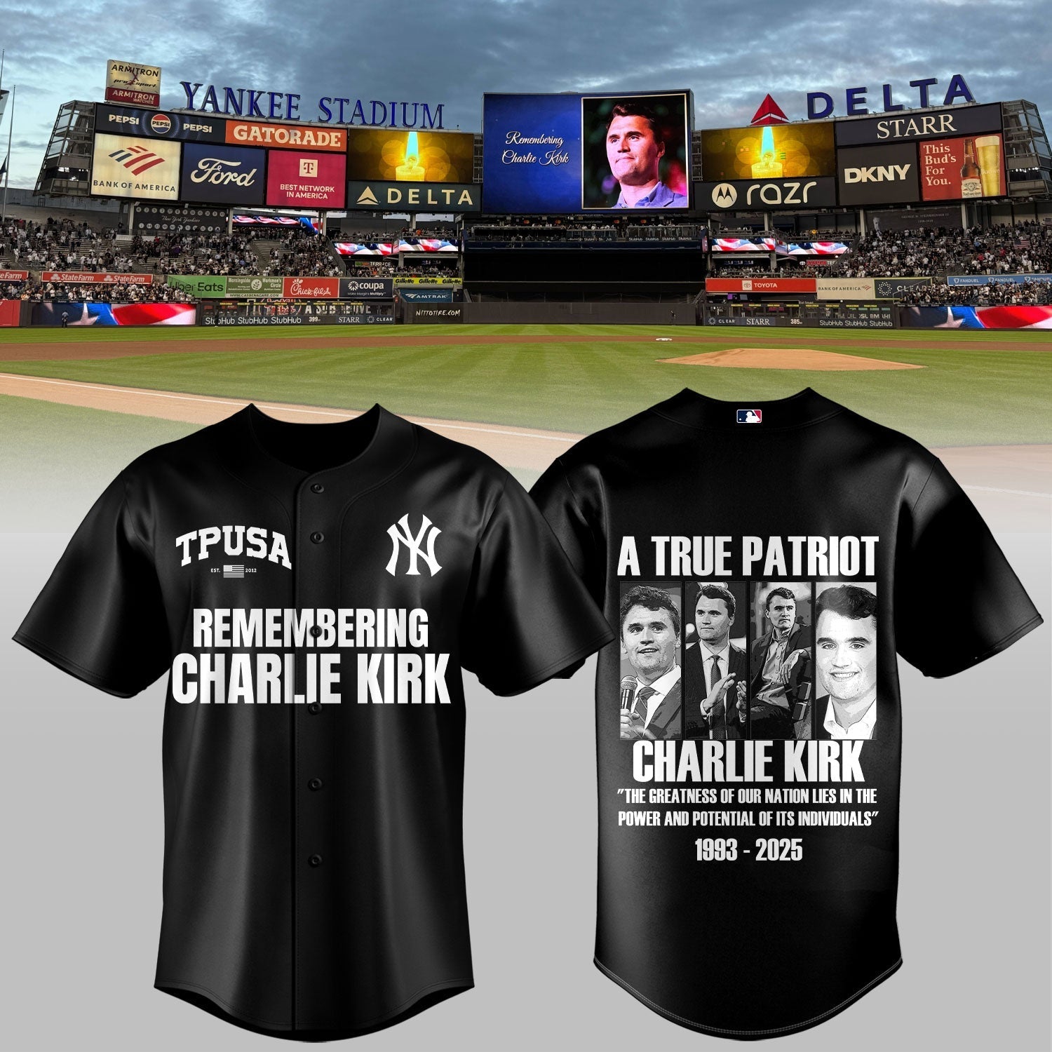 Remembering Charlie Kirk – New York Yankees Baseball Jersey