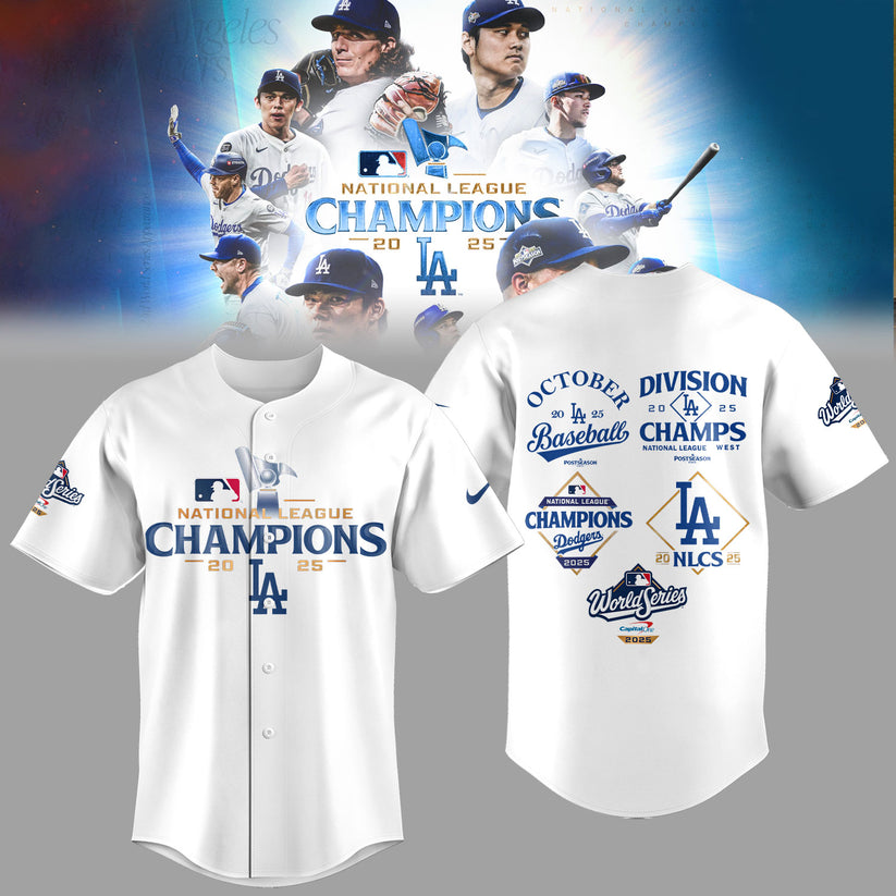 Los Angeles Dodgers NATIONAL LEAGUE CHAMPIONS 2025 Baseball Jersey
